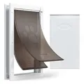 VEVOR Hundeklappe (XL) mit Doppelmagnetklappen & Metallrahmen, Wetterfeste Katzenklappe für Innen- und Außentüren, Katzentür Hundetür Haustierklappe Weiß 34,61 x 60 cm (Breite x Höhe) Haustiertür