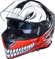 RT-824 Integralhelm Motorradhelm Kinderhelm Motorrad Integral Roller Helm Gebiss Red Hollow L (59-60)