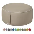 heimtexland Outdoor Pouf Sitzkissen wetterfest Garten Bodenkissen aufblasbar Fußhocker Yoga Lounge Hocker Tisch Party Deko Sitzsack 25x55 Typ551 Taupe