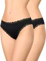 Nur Die Lace Slip 2er-Pack Invisible – Nahtlose Damen Slips mit Spitze Unsichtbar & Seamless weiche leichte Mikrofaser Damen Unterhosen