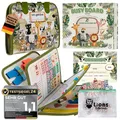 Lion’s Collection Montessori Busy Board Deutsch ab 3 Jahre – Busy Book & Activity Board für Kinder – Motorikbuch & Lernbuch – Reisespielzeug für Auto, Zug & Flugzeug