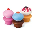 Erzi 13225 Cupcakes aus Holz, Kaufladenartikel für Kinder, Rollenspiele