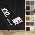 HEXIM Akustikpaneele 280x30cm Holz Grande - XXL Wandpaneele Platten Lamellen Holzpaneele Echtholzfurnier 21mm Filz Schalldämmung MDF Schwarz (0,85m² Black Ash)