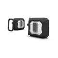 URBAN ARMOR GEAR Plasma Case für die Apple AirPods 4 Hülle [2024] (Magnetisch, Wireless-Charging kompatibel / Status LED sichtbar, Abnehmbarer Karabinerhaken) schwarz / transparent