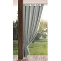 Eurofirany Outdoorvorhang GARDEN, wasserdichter Terrassenvorhang (1 St), Schlaufen, Lichtschutz, Polyester, für Pavillon, Pergola & Balkon, wetterfest, UV-Schutz silberfarben 155 cm x 240 cm