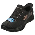 Skechers Damen Summits Classy Night Turnschuhe, Black Mesh Black Rose Gold Trim, 41 EU