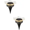 Ambia Garden Solarleuchtenset Lisianthus, Schwarz, Transparent, Kunststoff, 2-teilig, Blume, 14 cm, CE, mit Schalter, Lampen & Leuchten, Außenbeleuchtung, Solarleuchten