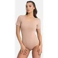 Evoni Stringbody Damen Kurzarmbody braun M(38)