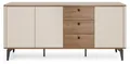 XXL Kommode ELENA 180 cm Eiche Sideboard 3 Türen 3 Schubladen Japandi