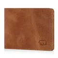 BROWN BEAR Mini Geldbörse Herren mit Münzfach | Leder Vintage Braun | RFID-Schutz | Portemonnaie Echtleder klein | Geldbeutel minimalistisch | BB Design 8006-B CBR