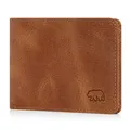 Brown Bear Mini Geldbörse Herren Leder RFID-Schutz 5 Kartenfächer Cognac Vintage