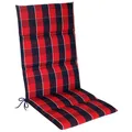 Kettler Gartenstuhlauflage für Hochlehner, Gartenstuhlauflage 120x48x3cm, Des. 851 Rot-Blau kariert