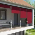 empasa Senkrechtmarkise Master Vertikalmarkise Balkonmarkise Sonnenschutz Balkonsichtschutz Sichtschutz Balkonrollo Rollo mit Handkurbel, Farbe:weinrot, Größe:120 x 250 cm