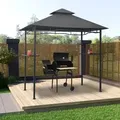 BBQ-Pavillon 240x150x255 cm Anthrazit Stahl - Vidaxl