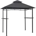 vidaXL Pavillon BBQ Pavillon, 48602, anthrazit, 1,5 x 2,4m, wasserabweisend, Stecksystem