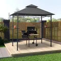 Grillpavillon Anthrazit Stahl Grillpavillon Gartenpavillon 240x150cm