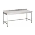 Gastro-Inox Edelstahl Arbeitstisch, Tiefe 700 mm, mit Aufkantung 301.148 , Maße: (L x T x H) 900 x 700 x 880 mm, ohne Grundboden