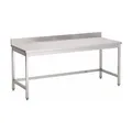 Arbeitstisch aus Edelstahl ohne Grundboden mit Aufkantung, 900(L)x700(T)x880(H)m