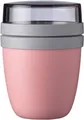 Mepal Lunchbox Lunchpot Mini Ellipse, praktischer Müslibecher, Nordic Pink, Polypropylen (PP), PCTG, 300 + 120 ml, Geeignet für Tiefkühler, Mikrowelle & Spülmaschine