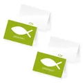 itenga 48x Tischkarte Fisch grün Platzkarte Kommunion Taufe Konfirmation neu