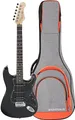 Rocktile Pro ST60-BK E-Gitarre All Black Gigbag Set – Mahagoni-Korpus, Humbucker & Single-Coil Tonabnehmer, inkl. Gigbag mit Rucksackgurten – Ideales E-Gitarren-Set für Einsteiger und Fortgeschrittene