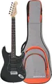 E-Gitarre 1 Humbucker 2 Single Coil PickUp Vintage Tremolo All Black Gigbag Set