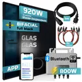 SUNNIVA 920W Balkonkraftwerk BIFAZIAL FULLBLACK komplett Steckdose EcoFlow 800 Watt Wechselrichter, PV Solaranlage Komplettset, 2x 460W N-Type Glas-Glas Bifacial Solarmodule, 5m Kabel & 4x 1m Solarkabel