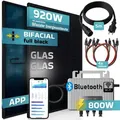 SUNNIVA® 920W Balkonkraftwerk BIFAZIAL FULLBLACK komplett Steckdose Ecoflow 800W Wechselrichter, PV Solaranlage, 5m Kabel, Bluetooth WIFI