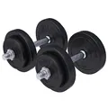 GORILLA SPORTS® Kurzhanteln 2er Set 20/30 kg – Verstellbare Hanteln mit Hantelscheiben 30mm aus Kunststoff, Standard oder Gripper, Kurzhantelset mit Hantelstangen & Sternverschlüssen