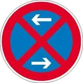 Absolutes Haltverbot links/rechts Verkehrsschild, Alu, Größe 31,50 cm