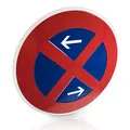 SafetyMarking® Verkehrsschild Absolutes Haltverbot Mitte | Durchmesser: 31,5 cm | Material: Aluminium | Befestigungsart: Zum Verschrauben | Parken verboten | Verkehrskennzeichnung