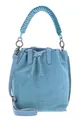 FREDsBRUDER Leder Handtasche Umhängetasche Wild Wild Love Bucket Bag Dusty Blue hellblau