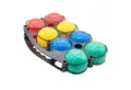TSB Werk Stoßkugel Boule Boulekugeln Boccia Kugel Tragekorb 10 tlg, Boule-Set, Boules, Petanque, Spiel