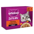Whiskas 1+ Katzenfutter Tasty Mix Country Collection in Sauce, 24x85g (2 Packungen) – Hochwertiges Nassfutter für ausgewachsene Katzen in 48 Portionsbeuteln