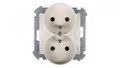 Simon 54 Doppelsteckdose mit 16A IP20 mit Schienenverschluss creme DGZ2MZ.01/41
