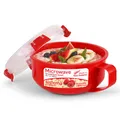 Sistema Mikrowellen Frühstücksschale 850ml | Runde Frischhaltedose BPA-frei rot