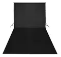 vidaXL Fotohintergrund, Fotostudio-Set mit Schwarzem Hintergrund 600×300 & Leuchten
