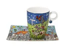 James Rizzi Tasse mit Untertasse Bremen Stadtmusikanten Künstlerbecher 0,35 l