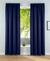 Otto Home Verdunkelungsvorhang "Solana, Gardinen mit Kräuselband, Vorhänge, Wohnzimmer, modern" Gr. 2, blau (dunkelblau), 175cm, Kräuselband, 140cm