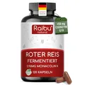 Roter Reis (Red Rice) Kapseln mit 2,96 mg Monacolin K & 50 mg Coenzym Q10 pro Kapsel - Fermentierter Roter Reis aus Monascus purpureus - Vegan, hochdosiert, laborgeprüft - 120 Stück