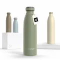 LARS NYSØM Edelstahl Trinkflasche 350ml, 500ml, 750ml, 1L, 1 5 liter | Thermosflasche Kohlensäure geeignet | Auslaufsichere Wasserflasche für Sport, Outdoor (Sage Green, 500ml)