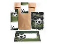 Limonia 12 Einladungskarten zum Kindergeburtstag Einladung Geburtstag Mädchen Kinder Jungs Jungen Boys Fussball Turnier incl. 12 Umschläge, 12 Tüten, 12 Aufkleber schwarz