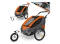 KESSER® Kinderanhänger Fahrradanhänger 360° Drehbar mit Federung 2in1 Joggerfunktion Kinderfahrradanhänger + 5-Punkt Gurt Jogger Fahrrad Anhänger für 1 bis 2 Kinder max. 40kg