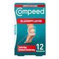 Compeed Blasenpflaster Medium - Hydrokolloid-Pflaster - mit Polsterung an der Ferse, schützt vor Druck und Reibung - lindert Schmerzen, zur schnellen Abheilung - 4,2 x 6,8 cm - 12 Stück