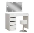 Vicco Schminktisch Thalia, Weiß Hochglanz, 100 cm mit LED Beleuchtung und Hocker