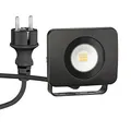 ledscom.de LED Gartenstrahler WEGA für außen, IP44, Stecker, schwarz, 10 W, 935lm, warmweiß