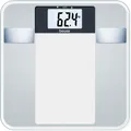 Beurer BG 13 Glas-Diagnosewaage mit großer LCD-Anzeige misst Gewicht Körperfett