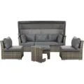 Beliani Lounge Set CORTE Dunkelbraun 152x230x153