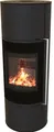 EEK A+ Runder Premium-Kaminofen Ottawa + Speichersteine, schwarz - 6,3 kW