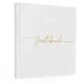 Gästebuch Hochzeit – 72 Seiten Premium-Papier, Mit Goldenem Titel - Ideal Für Hochzeiten - Kraftpapier-WEIß-DE